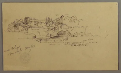 Water Wheel with a Basin in a Garden, Jaffa, Palestine [Tel Aviv, Israel], March 1868