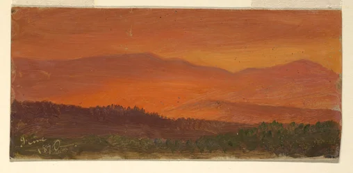 Hudson Valley and Distant Mountains at Sunset