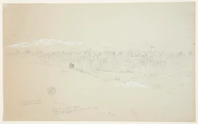 Village of Kuseiyeh, Mount Lebanon in the Distance
