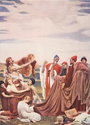 Phoenicians trading with Early Britons, illustration from 