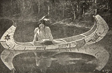 Long sat waiting for an answer, from The Song of Hiawatha by Henry Wadsworth Longfellow, pub. by George G. Harrap and Company Ltd., 1911