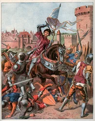 Joan of Arc is taken prisoner on May 23rd 1430 and is handed over to the English at Compiègne.