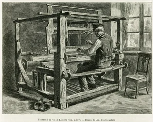 Weaver of the Liepvre Valley. Engraving by Lix, to illustrate the story 