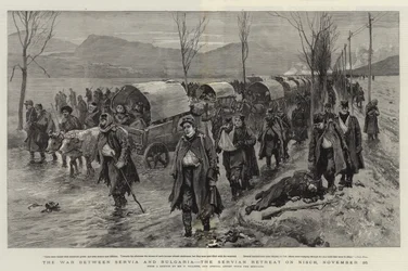 The War between Servia and Bulgaria, the Servian Retreat on Nisch, 26 November