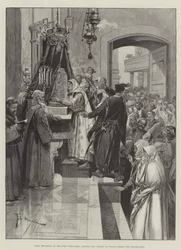 Holy Thursday at the Holy Sepulchre, kissing the Column at which Christ was flagellated