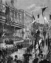 Inauguration of the statue of Adolphe Thiers (1797-1877) on Place Thiers de Saint Germain en Laye, September 19