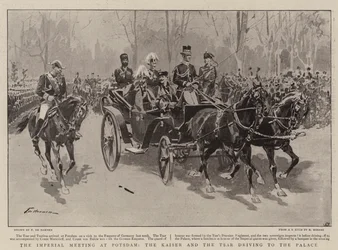 The Imperial Meeting at Potsdam, the Kaiser and the Tsar Driving to the Palace