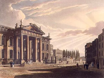 Exterior of the Clarendon Printing House, illustration from the 
