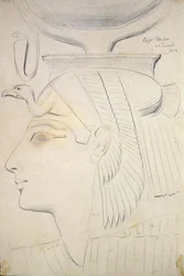 Study of a Relief of a Goddess in the Temple of Seti I, Abydos