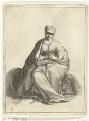 Seated, Praying Woman (15 Small Figures)