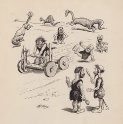 Our Antediluvian Ancestors by F Opper: Frontispiece