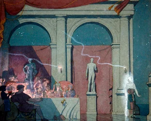 Tyltyl turns the diamond, illustration from Act IV Scene IV of 