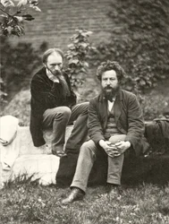 Portrait photograph of Sir Edward Burne-Jones and William Morris by Frederick Hollyer
