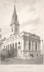 St. Lawrence Jewry, engraving by T. Turnbull