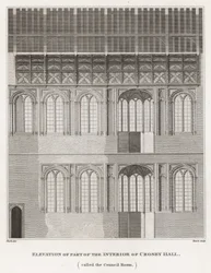 Elevation of part of the interior of Crosby Hall