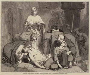 Burial of Harold at Waltham Abbey