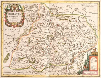 Map of Moravia (Czech Republic)