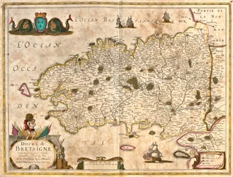 Map of the Duchy of Brittany, France