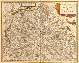 Map of the Ile de France, France