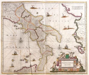 Map of the Neapolitan Kingdom (Italy)