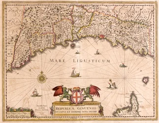 Map of the Republic of Genoa, Italy