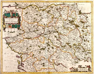 Map of the general government of the Orlean country, France