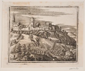 A Mountain Village, Located to the Left