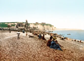 Beach and White Cliffs at Dieppe, 1890-1900