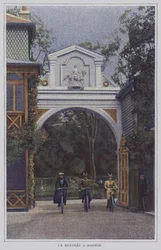 Cyclists Returning to the Chateau de Madrid in the Bois de Boulogne, Paris, After a Ride
