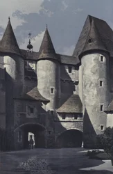 Fougeres-sur-Bievre, Castle, Courtyard Facade
