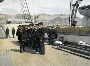 French Navy, late 19th century: the departure of the Permisonaries