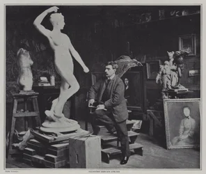 French painter and sculptor Alexandre Falguiere in his studio