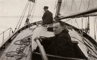 Hilaire Belloc in his boat
