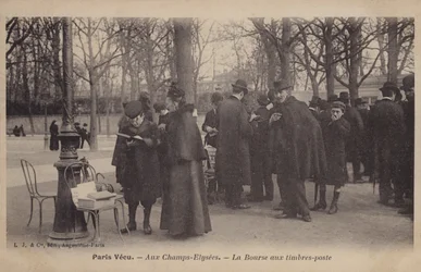 Stamp market in the Champs-Elysees, Paris