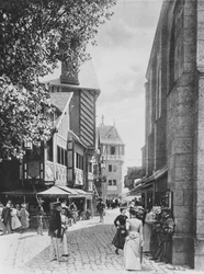 The Rue des Vieilles Ecoles and the Church of Saint Julien, in Old Paris, at the Exposition Universelle of 1900