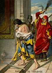 22/06/1209. Raymond VI, Count of Toulouse, excommunicated by Pope Innocent III for not pursuing the Cathars, is accused of being the instigator of the assassination of Pierre de Castelnau, makes an honourable amends and is publicly flagellated in