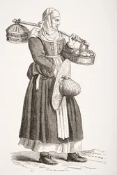 A Dealer in Eggs, after a 16th Century Woodcut by Cesare Vecellio (1521-1601) from 