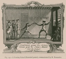 A Fencing-School (Illustrated Poster), communicated by M. Bonnardot