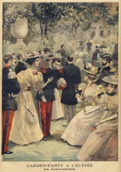 A Garden party at the Elysee (La Farandole) - illustration by Meaulle, Fortune Louis (1844-1901) from 