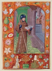 A Page from a manuscript, Warrior Monk