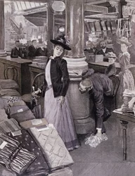 A Thief in a Department Store in Paris, illustration from Paradis des Dames