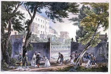 A Villa in Rome, engraved by Villain, c.1820