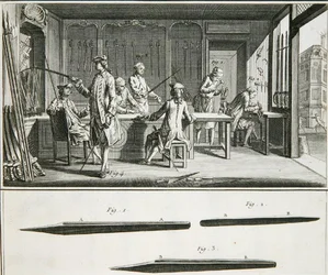 A sword shop interior, from the 