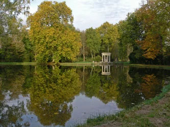 A view of the Chateau: the gardens with the Temple of Venus