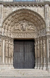 A view of the central west door