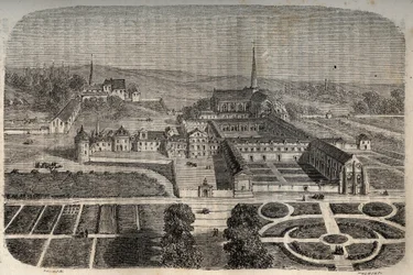 Abbaye de Chelles (Seine et Marne) - Engraving in 
