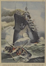 Accidental sinking of a fishing boat by the French armoured cruiser Admiral Aube during speed trials