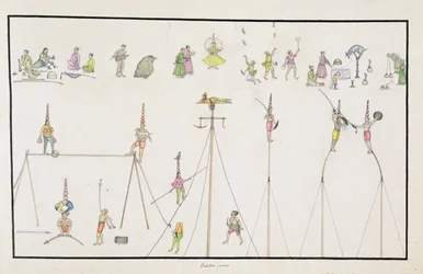 Acrobats, Jugglers, Impersonators, Entertainers from The Gentil Album, Published in 1774