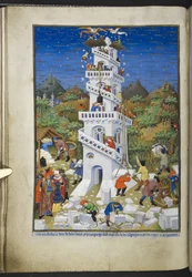 Building of the Tower of Babel, from Book of Hours (The Bedford Hours) c.1410-30