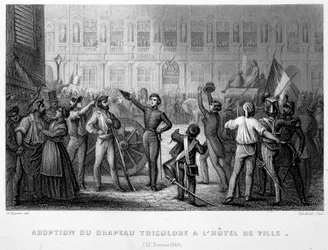 Adoption of the tricolor flag at the Town Hall (February 27)